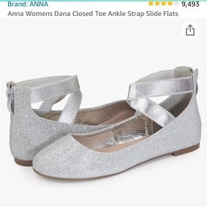 Silver Sparkling Ballet Flat Slip on